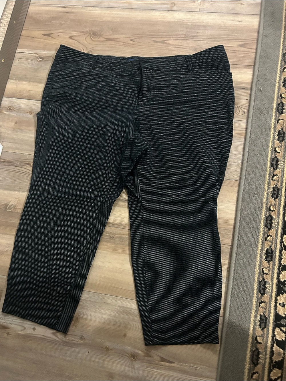 Old Navy women’s dress pants.  Polkadots